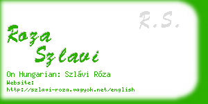 roza szlavi business card